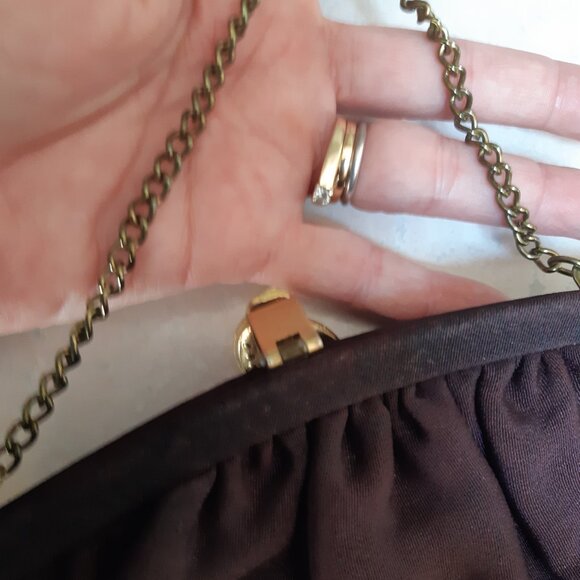 Small Vintage Fabric wristlet evening bag - Picture 4 of 9